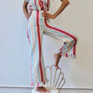 Batsheva Striped  Ruffle Pant size 2